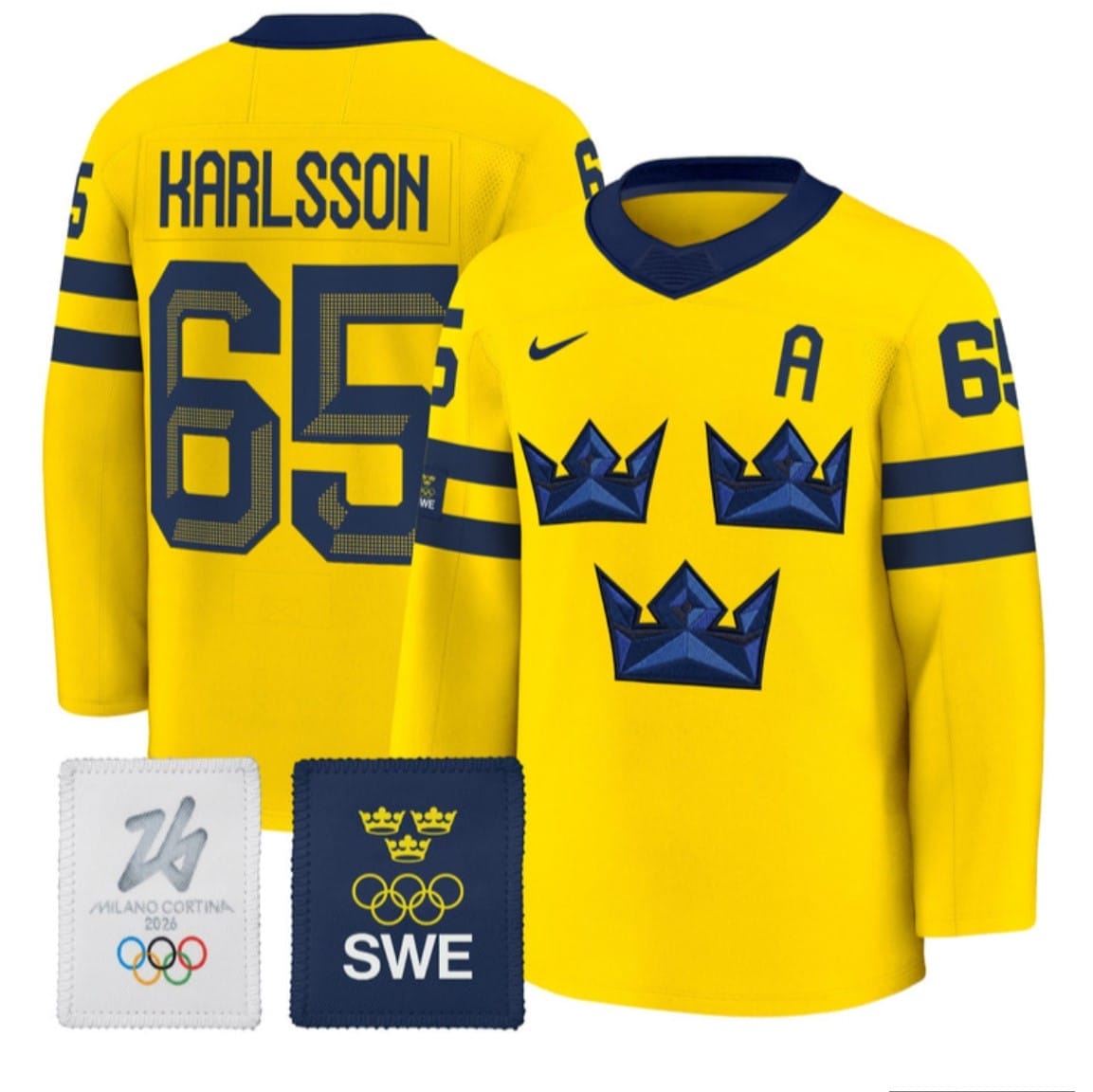 Erik Karlsson Jersey #65 Sweden Olympic 2026 Premium All Stitched