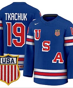 Matthew Tkachuk Jersey #19 USA Olympic 2026 Premium Hockey Stitched