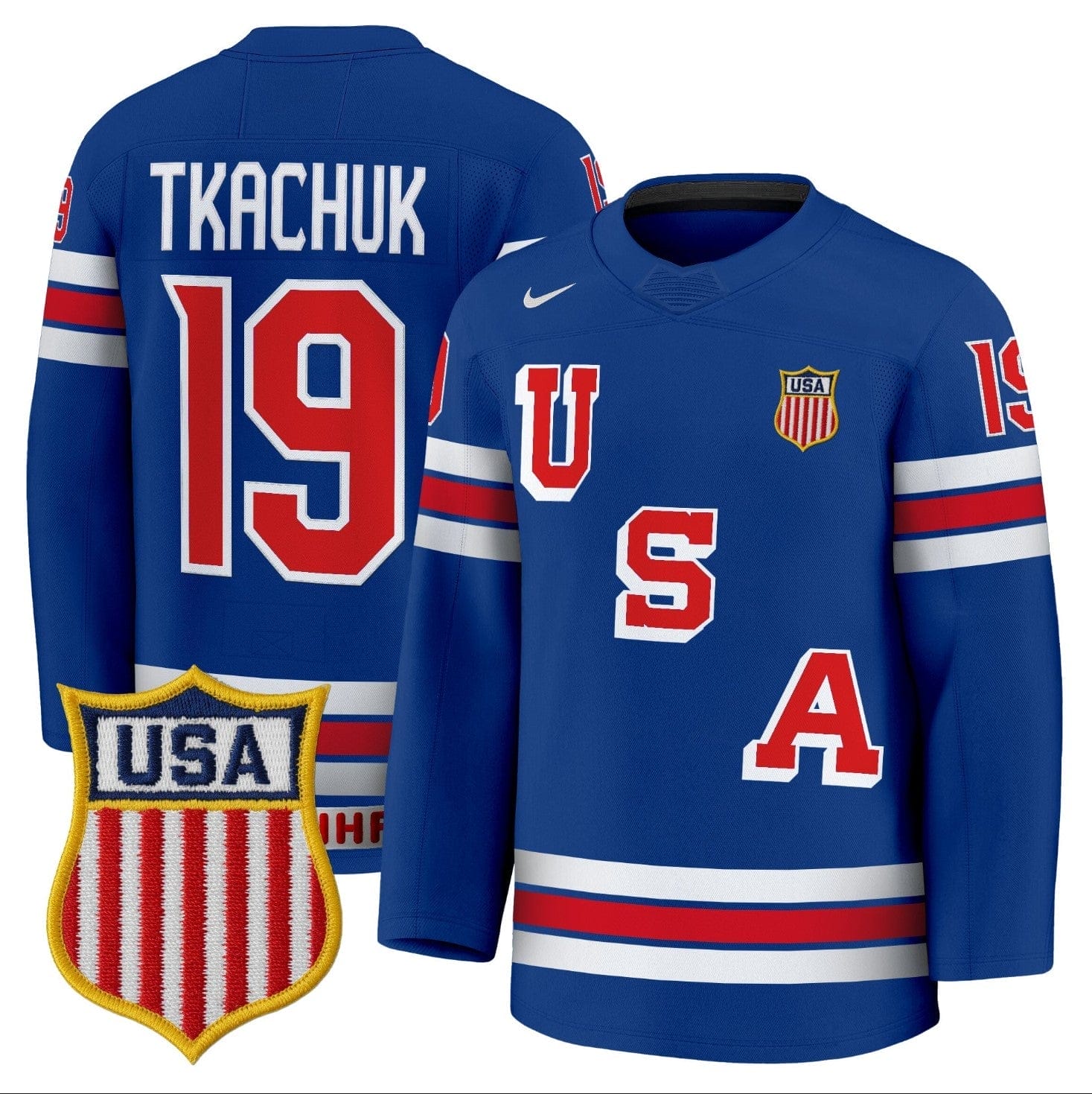 Matthew Tkachuk Jersey #19 USA Olympic 2026 Premium Hockey Stitched
