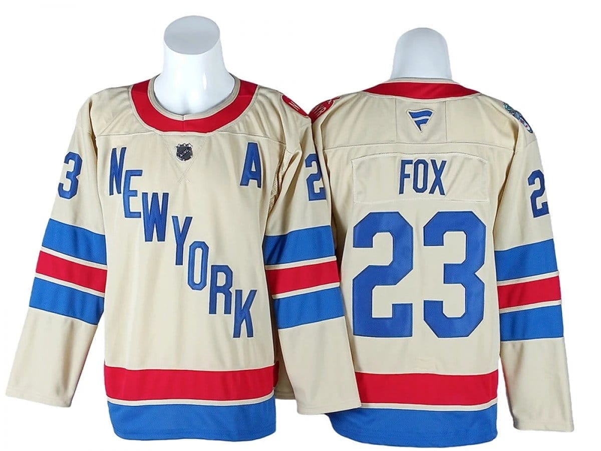 New York Rangers #23 Adam Fox Beige 2026 NHL Winter Classic Jersey