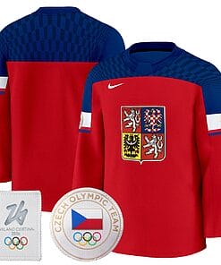 Team Jersey Czechia Olympic 2026 Premium Hockey Stitched Red