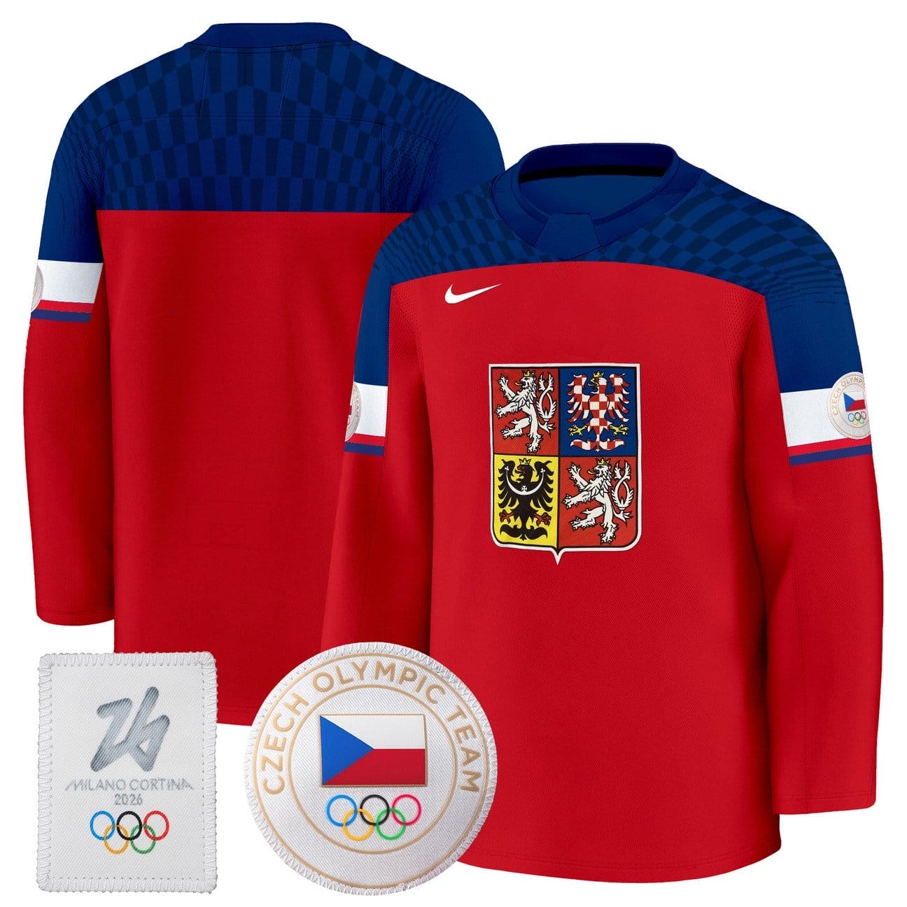 Team Jersey Czechia Olympic 2026 Premium Hockey Stitched Red