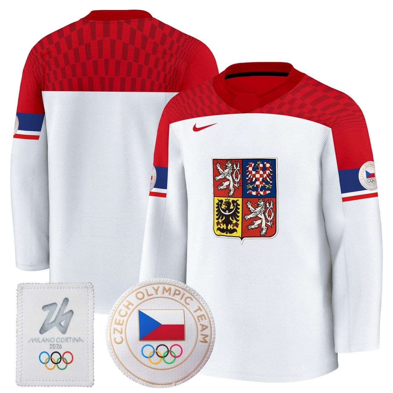 Team Jersey Czechia Olympic 2026 Premium Hockey Stitched White
