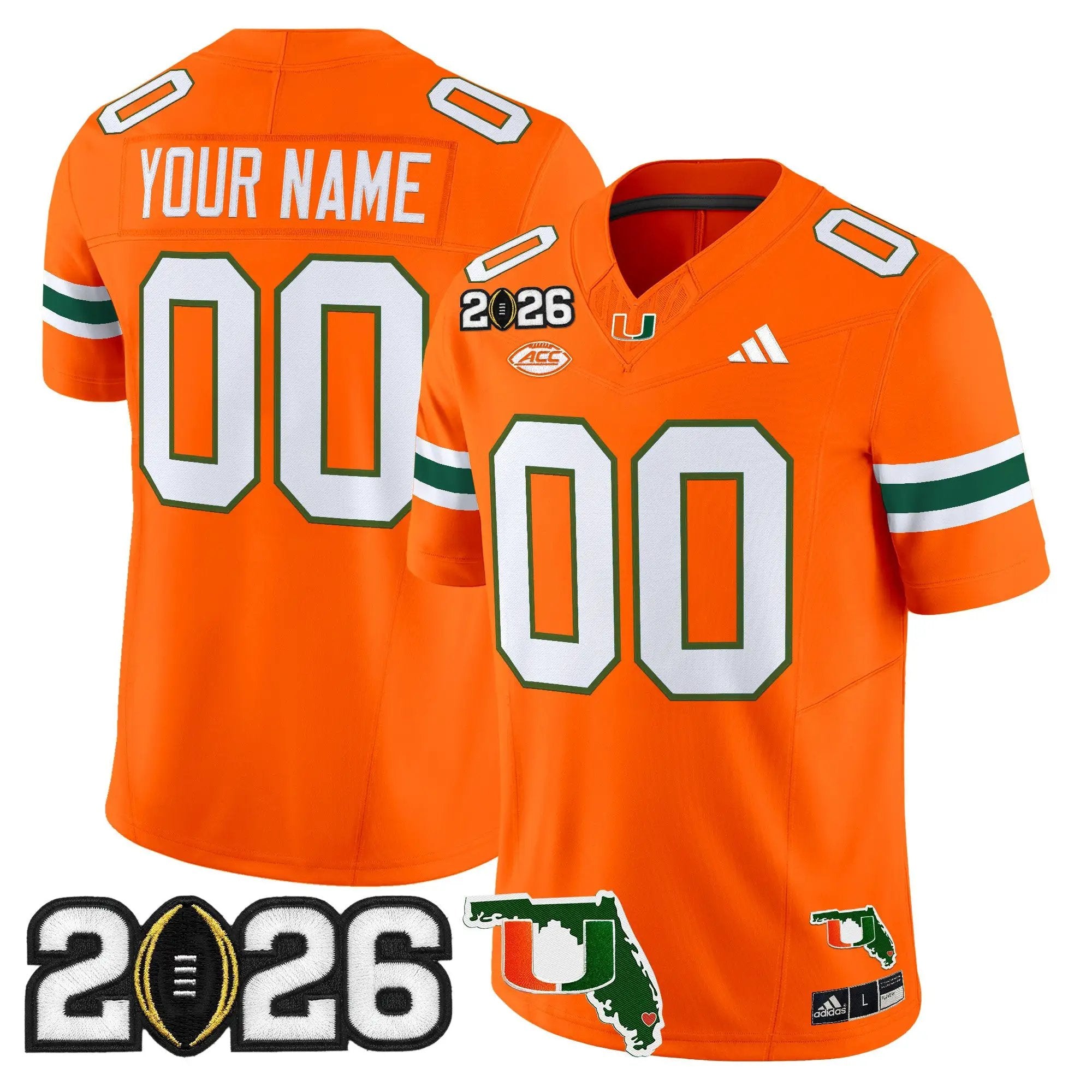 Miami Hurricanes 2026 CFP Final & Florida Patch Vapor Limited Custom Jersey - Stitched by Digigearus