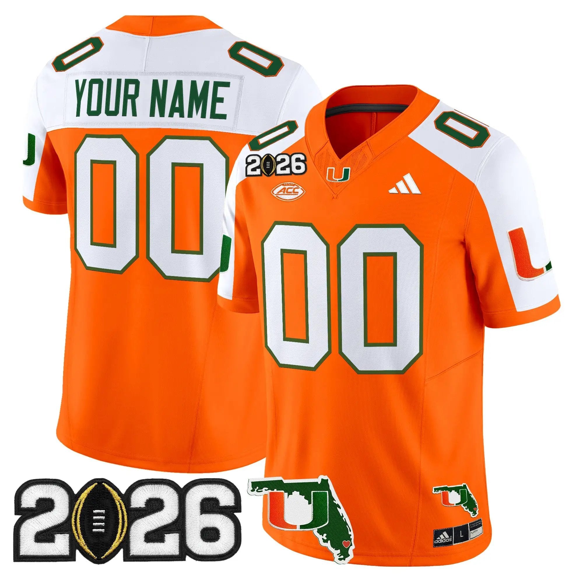 Miami Hurricanes 2026 CFP Final & Florida Patch Vapor Limited Custom Jersey - Stitched by Digigearus