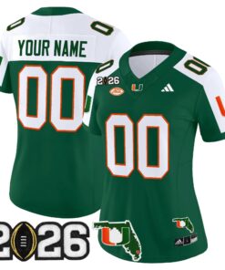Miami Hurricanes 2026 CFP Final & Florida Patch Vapor Limited Custom Jersey - Stitched by Digigearus
