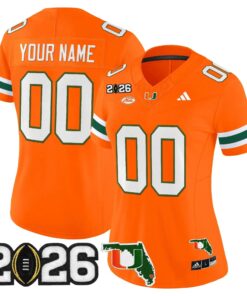 Miami Hurricanes 2026 CFP Final & Florida Patch Vapor Limited Custom Jersey - Stitched by Digigearus