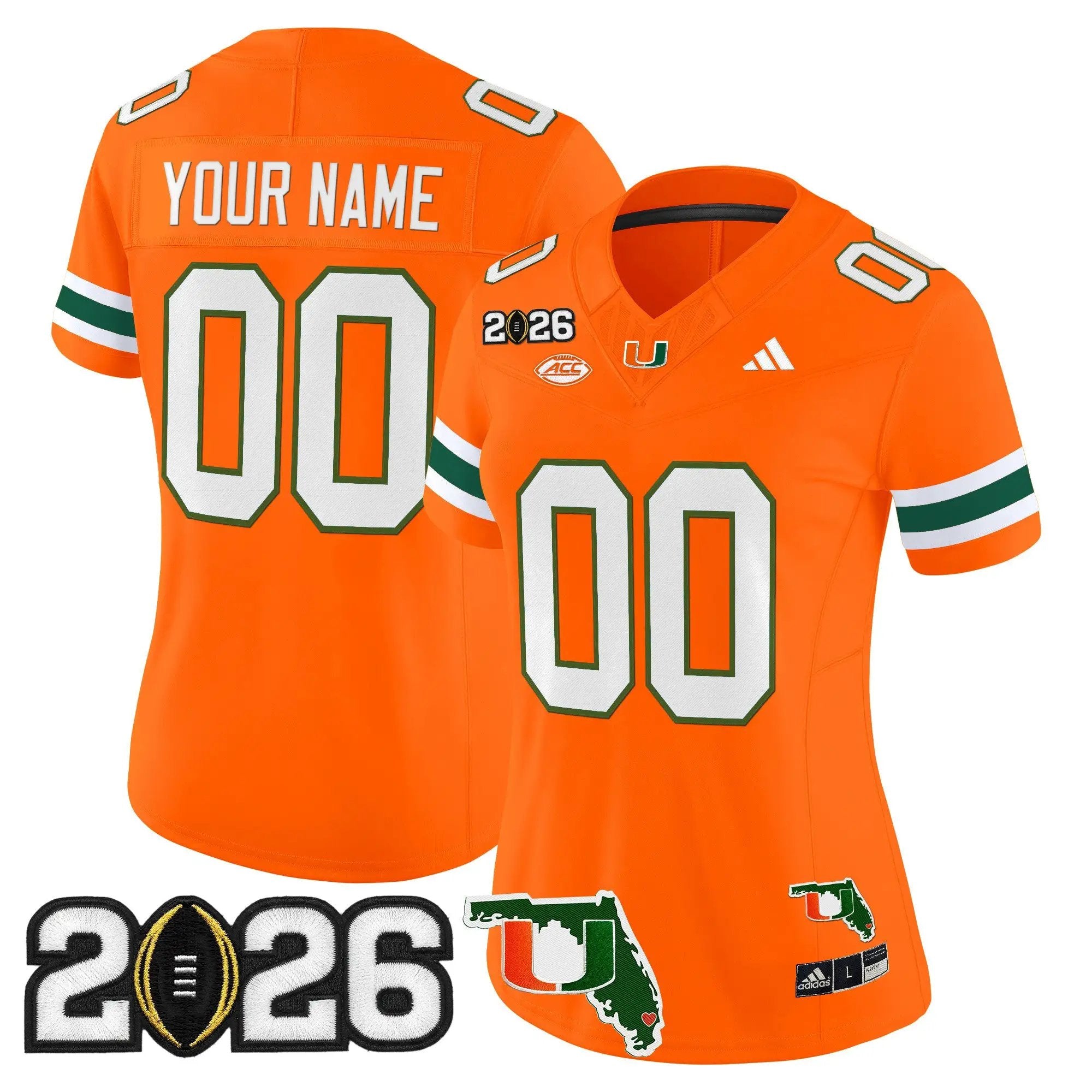 Miami Hurricanes 2026 CFP Final & Florida Patch Vapor Limited Custom Jersey - Stitched by Digigearus