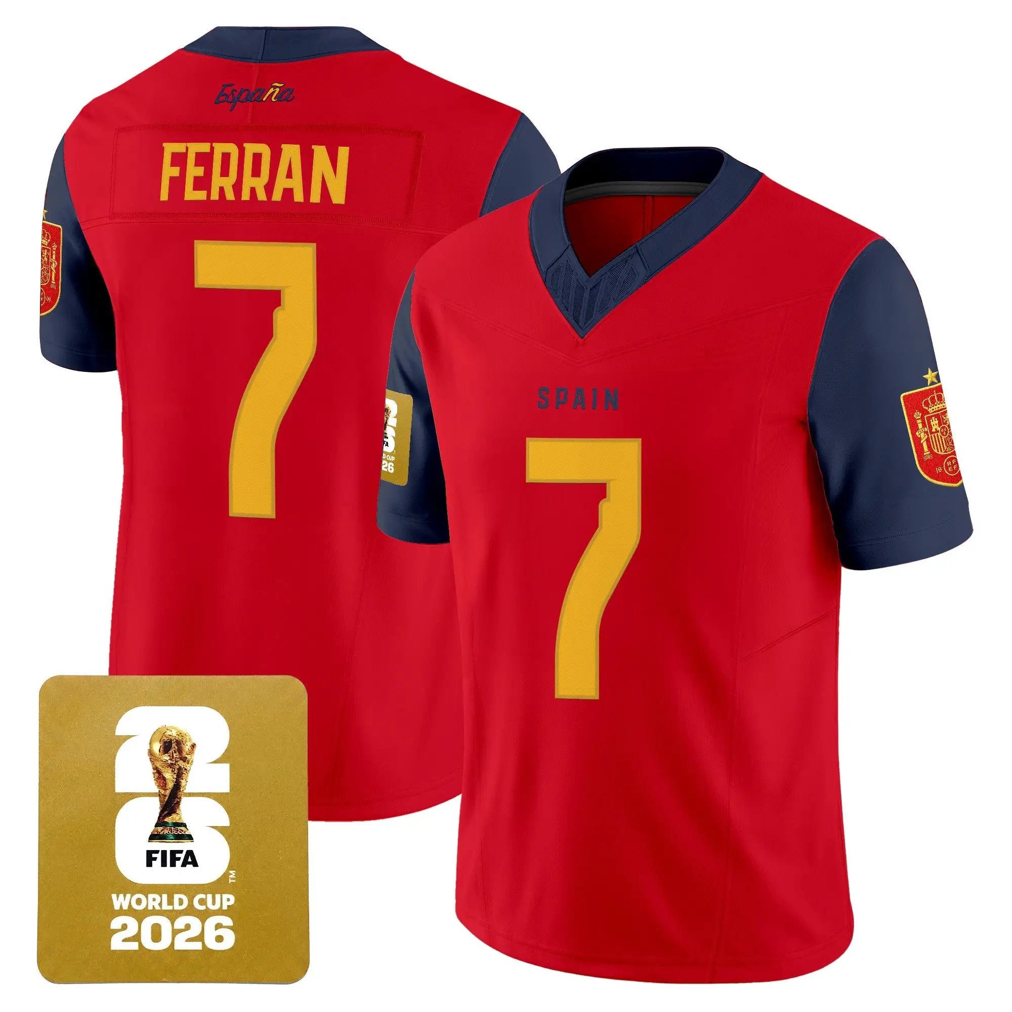 Spain 2026 World Cup Vapor Football Jersey - All Stitched by Digigearus