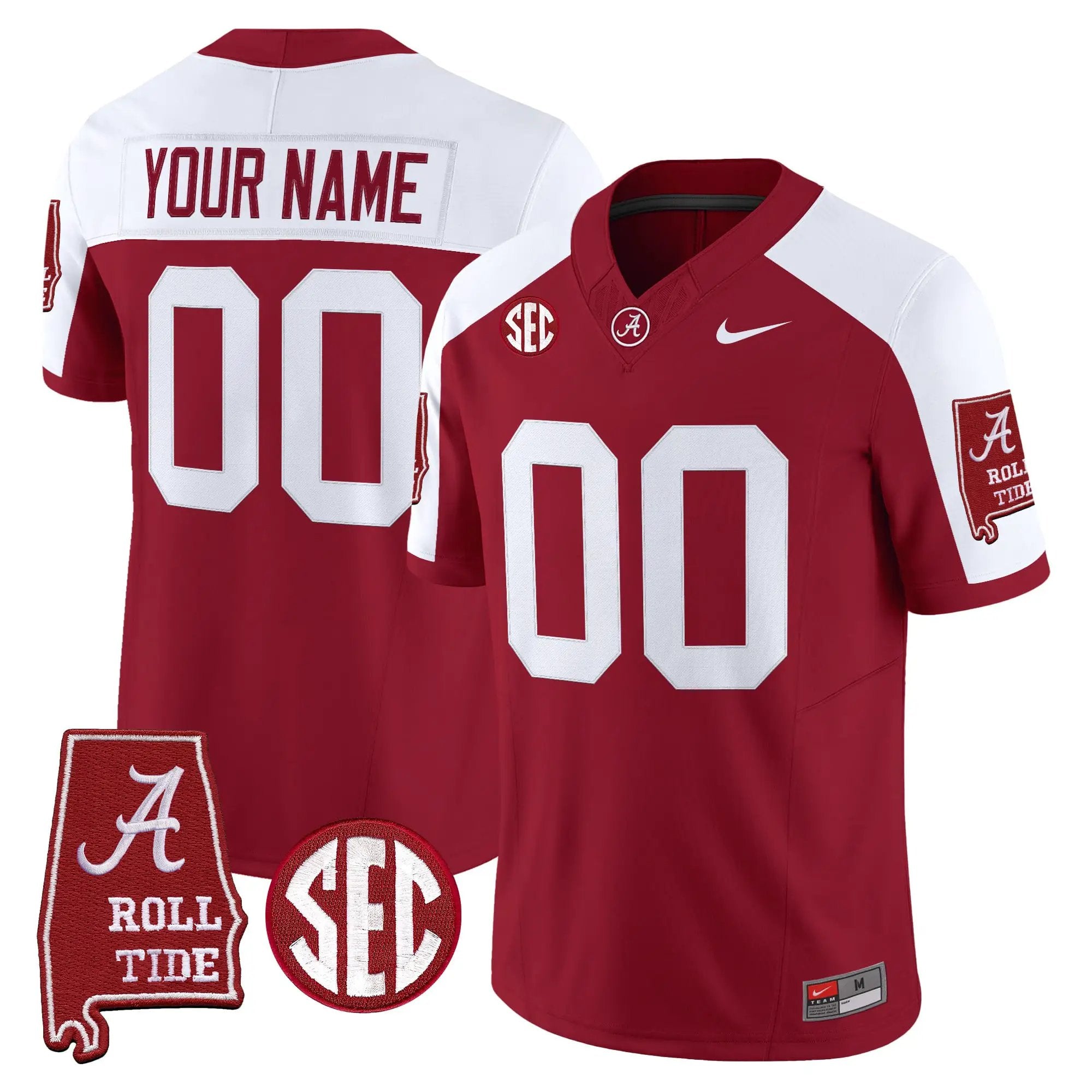 BAMA 2026 Vapor Limited Custom Jersey - Alabama Map - Stitched by Alabama Crimson Tide