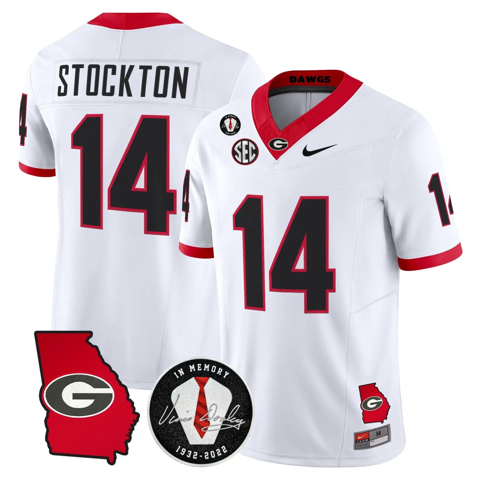 Georgia Bulldogs 2026 Georgia Map & Vince Dooley Patch Vapor Limited Jersey - Stitched by Digigearus