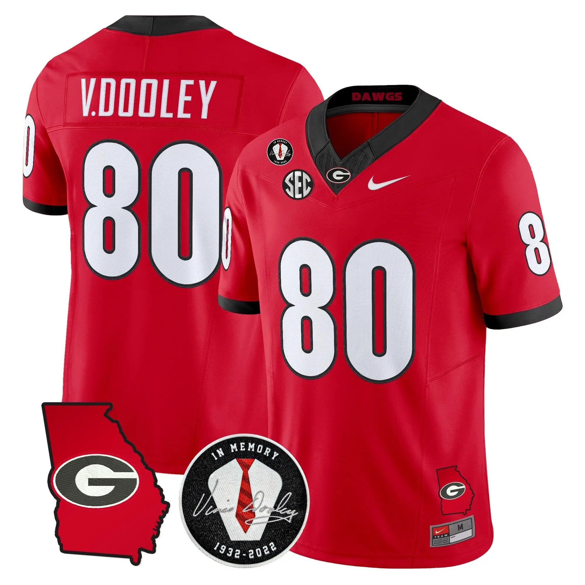 Georgia Bulldogs 2026 Georgia Map & Vince Dooley Patch Vapor Limited Jersey - Stitched by Digigearus