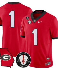 Georgia Bulldogs 2026 Georgia Map & Vince Dooley Patch Vapor Limited Jersey - Stitched by Digigearus