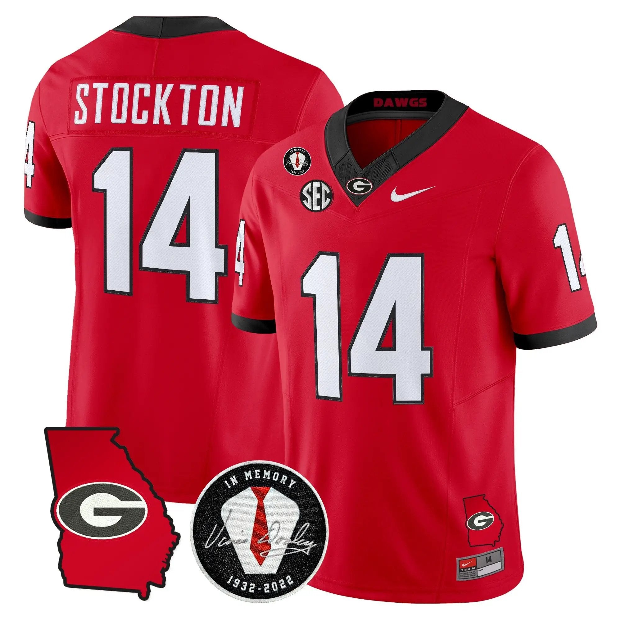 Georgia Bulldogs 2026 Georgia Map & Vince Dooley Patch Vapor Limited Jersey - Stitched by Digigearus