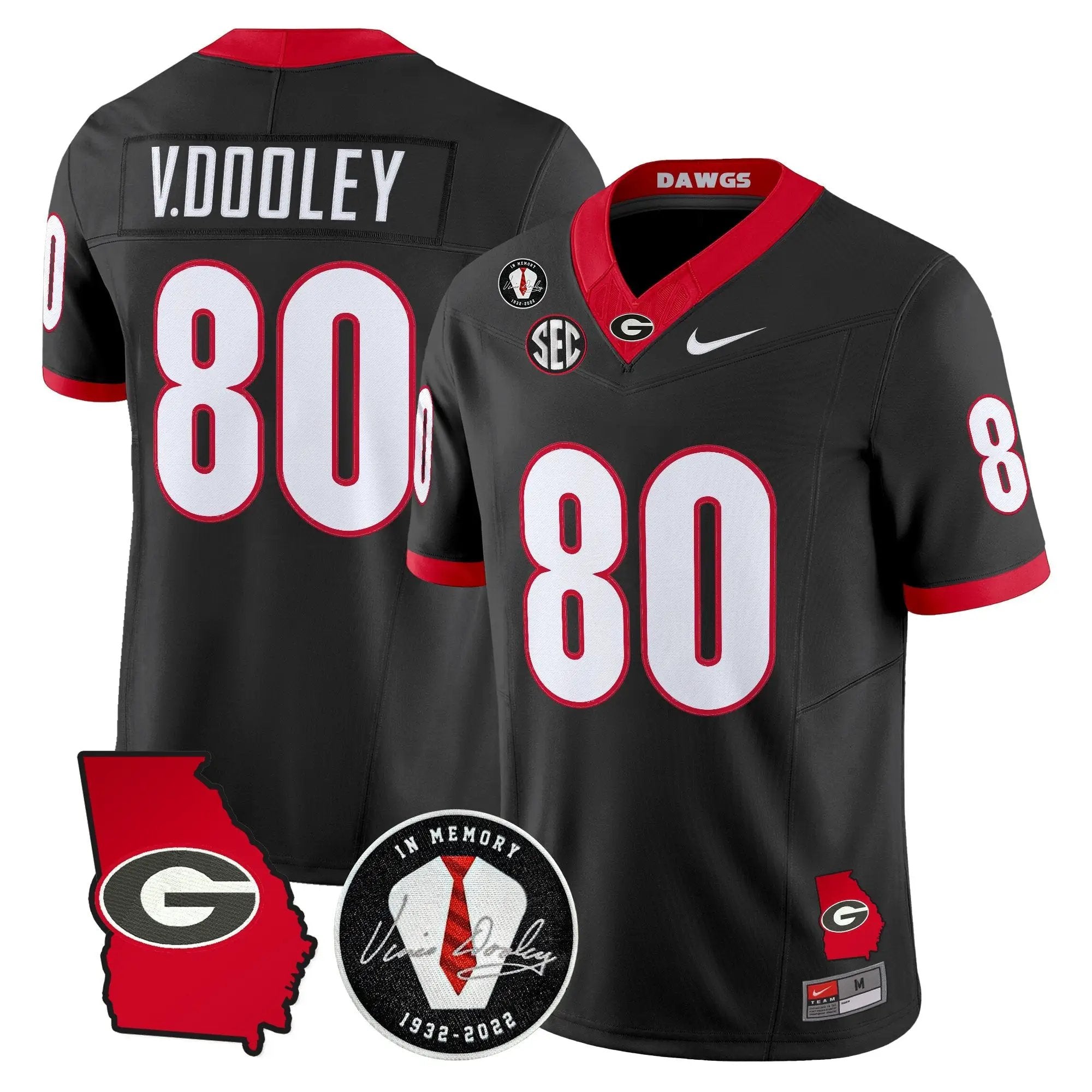 Georgia Bulldogs 2026 Georgia Map & Vince Dooley Patch Vapor Limited Jersey - Stitched by Digigearus