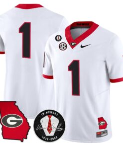Georgia Bulldogs 2026 Georgia Map & Vince Dooley Patch Vapor Limited Jersey - Stitched by Digigearus
