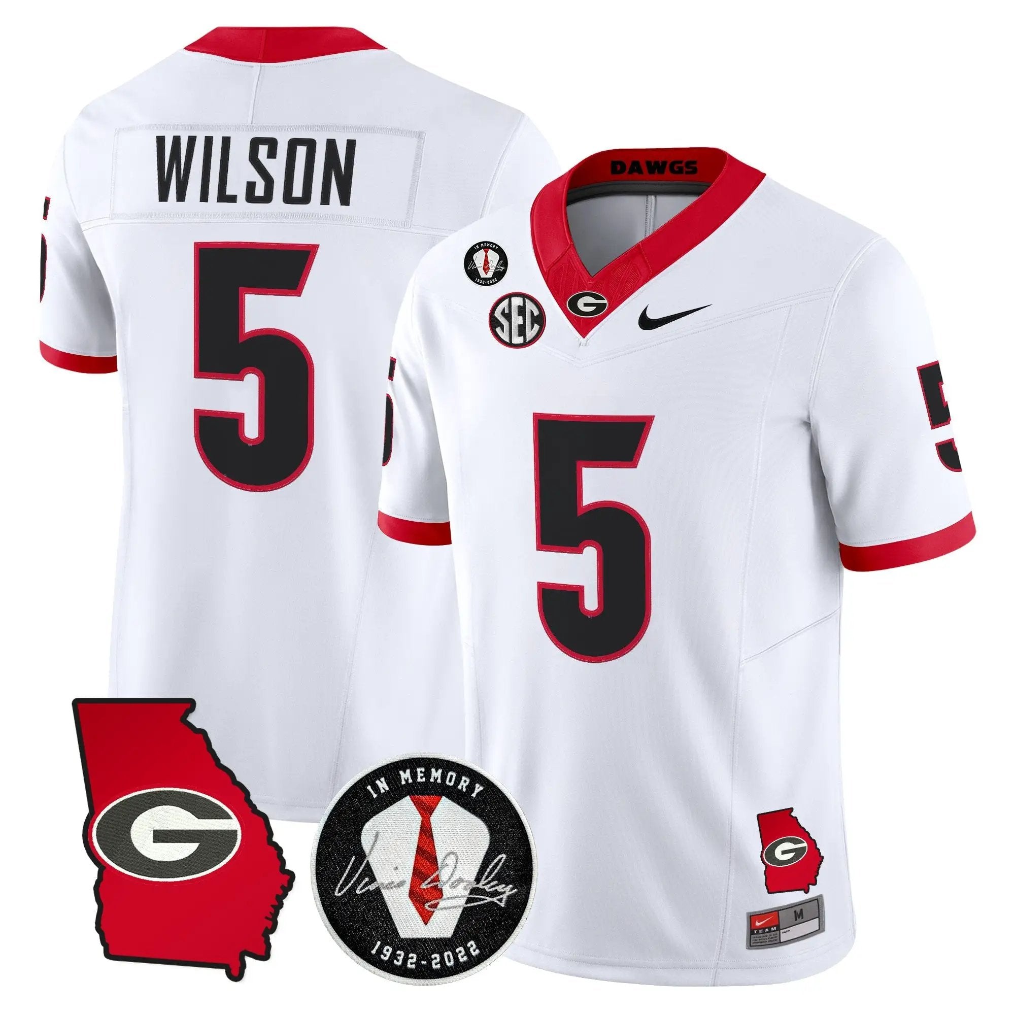 Georgia Bulldogs 2026 Georgia Map & Vince Dooley Patch Vapor Limited Jersey - Stitched by Digigearus