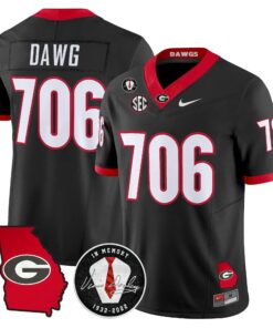 Georgia Bulldogs 2026 Georgia Map & Vince Dooley Patch Vapor Limited Jersey - Stitched by Digigearus
