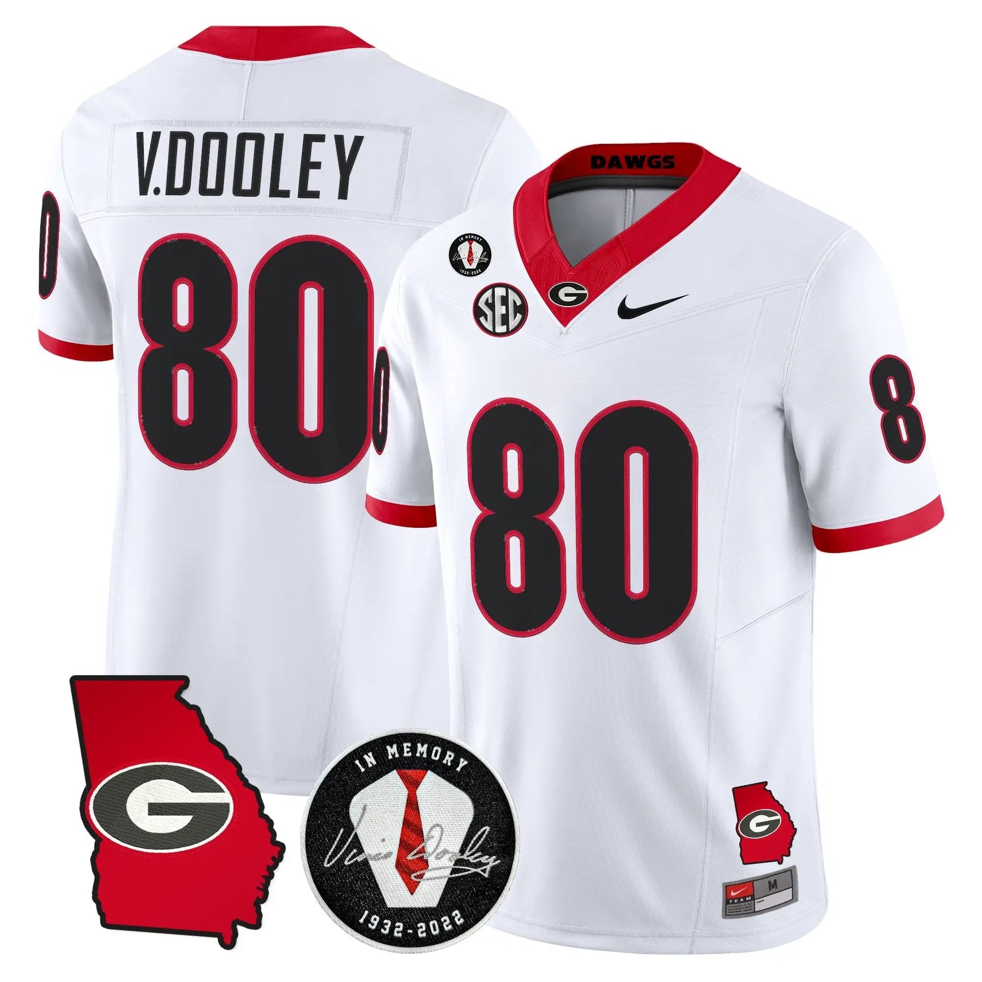 Georgia Bulldogs 2026 Georgia Map & Vince Dooley Patch Vapor Limited Jersey - Stitched by Digigearus