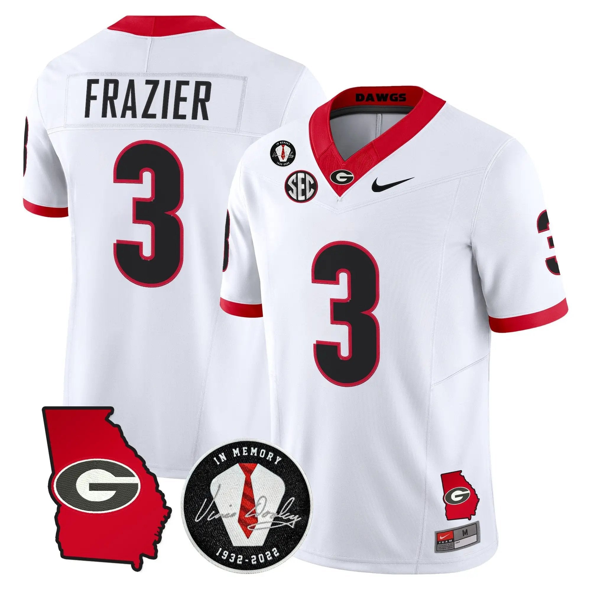 Georgia Bulldogs 2026 Georgia Map & Vince Dooley Patch Vapor Limited Jersey - Stitched by Digigearus