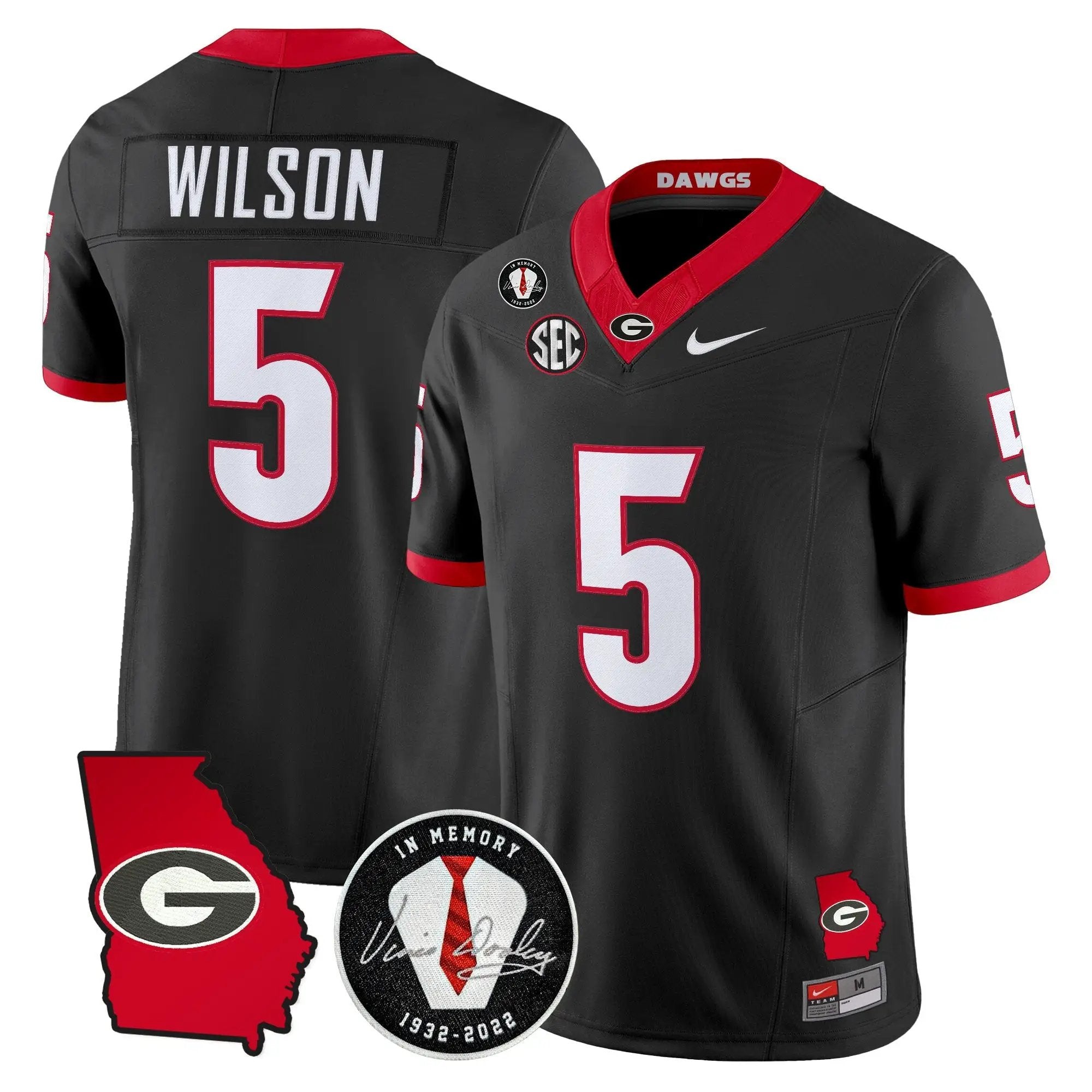 Georgia Bulldogs 2026 Georgia Map & Vince Dooley Patch Vapor Limited Jersey - Stitched by Digigearus