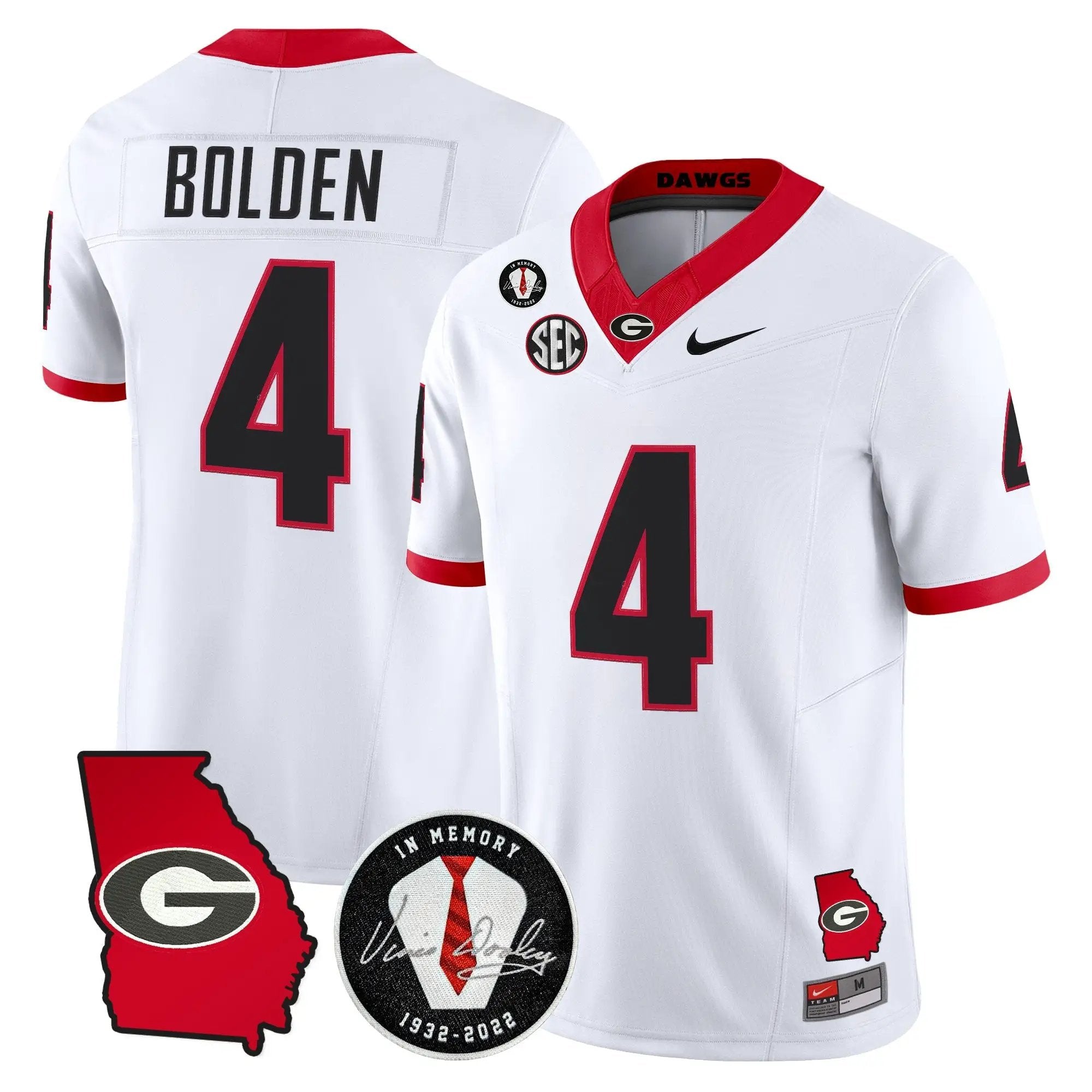 Georgia Bulldogs 2026 Georgia Map & Vince Dooley Patch Vapor Limited Jersey - Stitched by Digigearus
