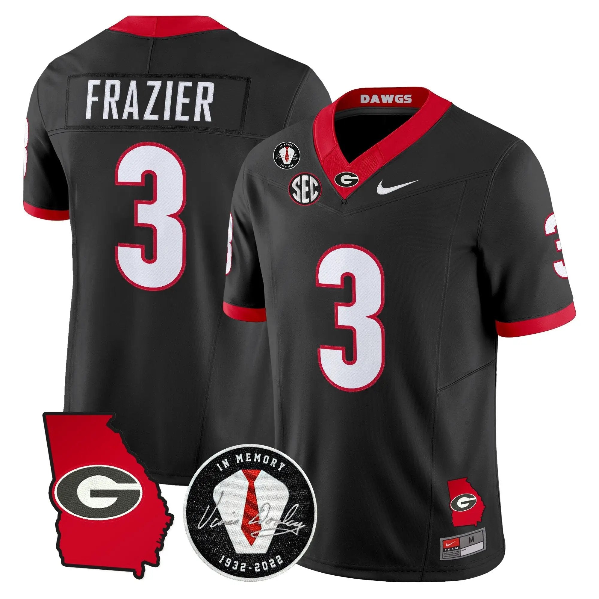 Georgia Bulldogs 2026 Georgia Map & Vince Dooley Patch Vapor Limited Jersey - Stitched by Digigearus
