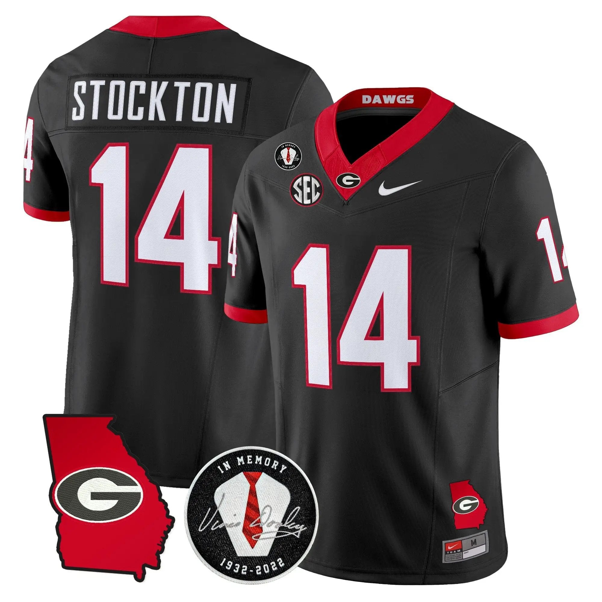 Georgia Bulldogs 2026 Georgia Map & Vince Dooley Patch Vapor Limited Jersey - Stitched by Digigearus