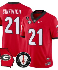 Georgia Bulldogs 2026 Georgia Map & Vince Dooley Patch Vapor Limited Jersey - Stitched by Digigearus