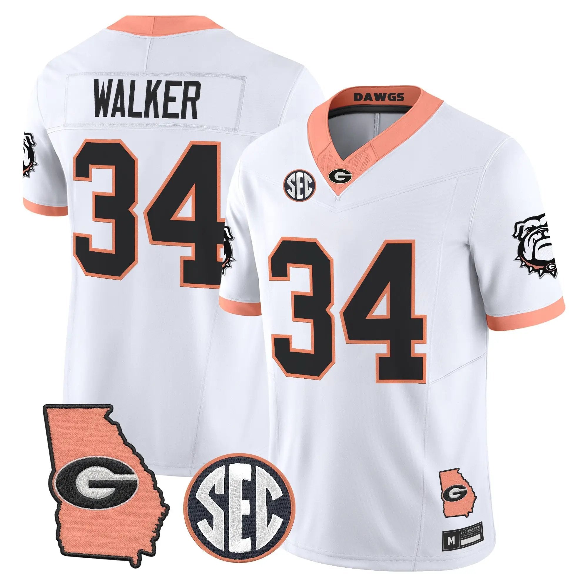 Georgia Bulldogs The Big Peach Vapor Limited Jersey - Stitched by Digigearus