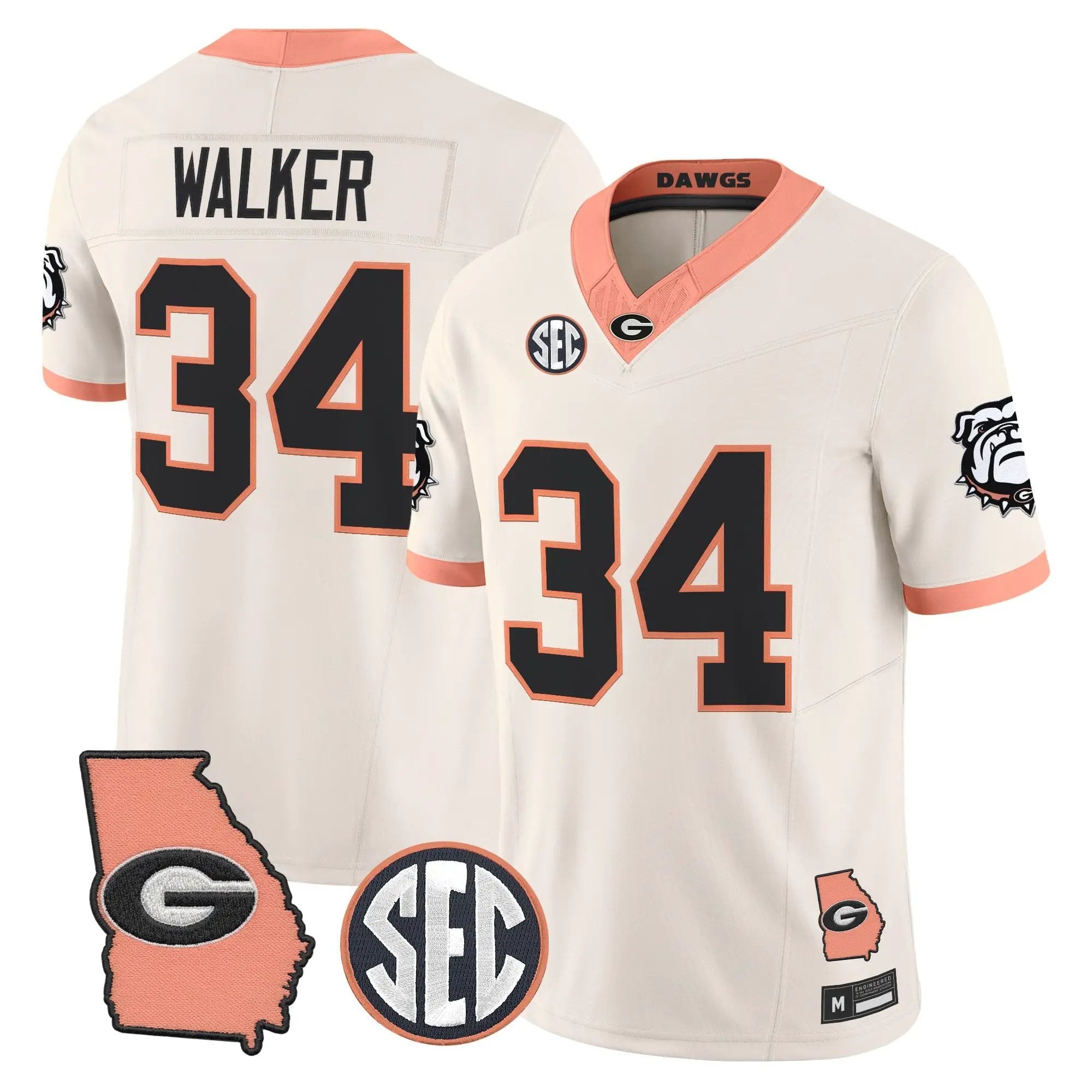 Georgia Bulldogs The Big Peach Vapor Limited Jersey - Stitched by Digigearus
