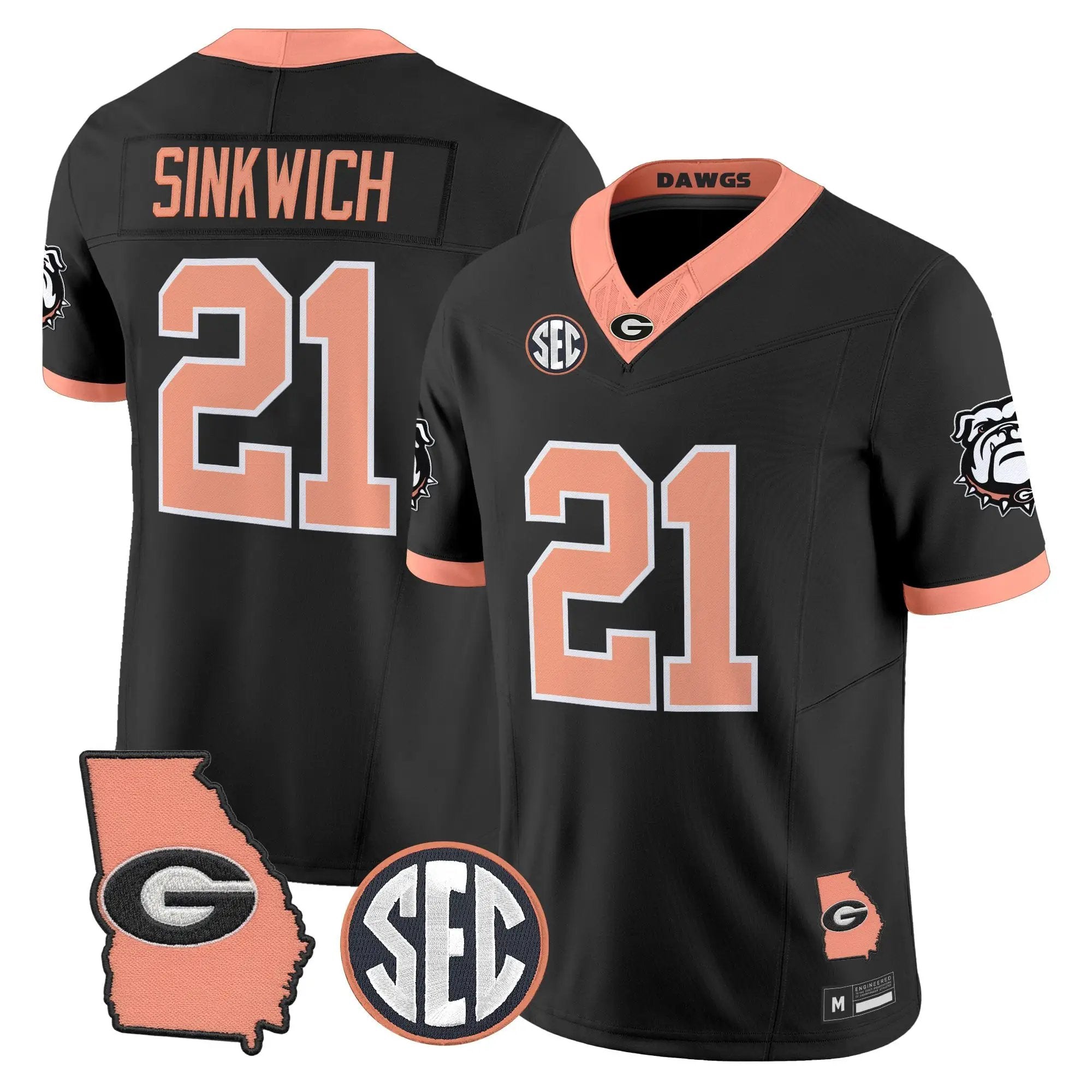 Georgia Bulldogs The Big Peach Vapor Limited Jersey - Stitched by Digigearus