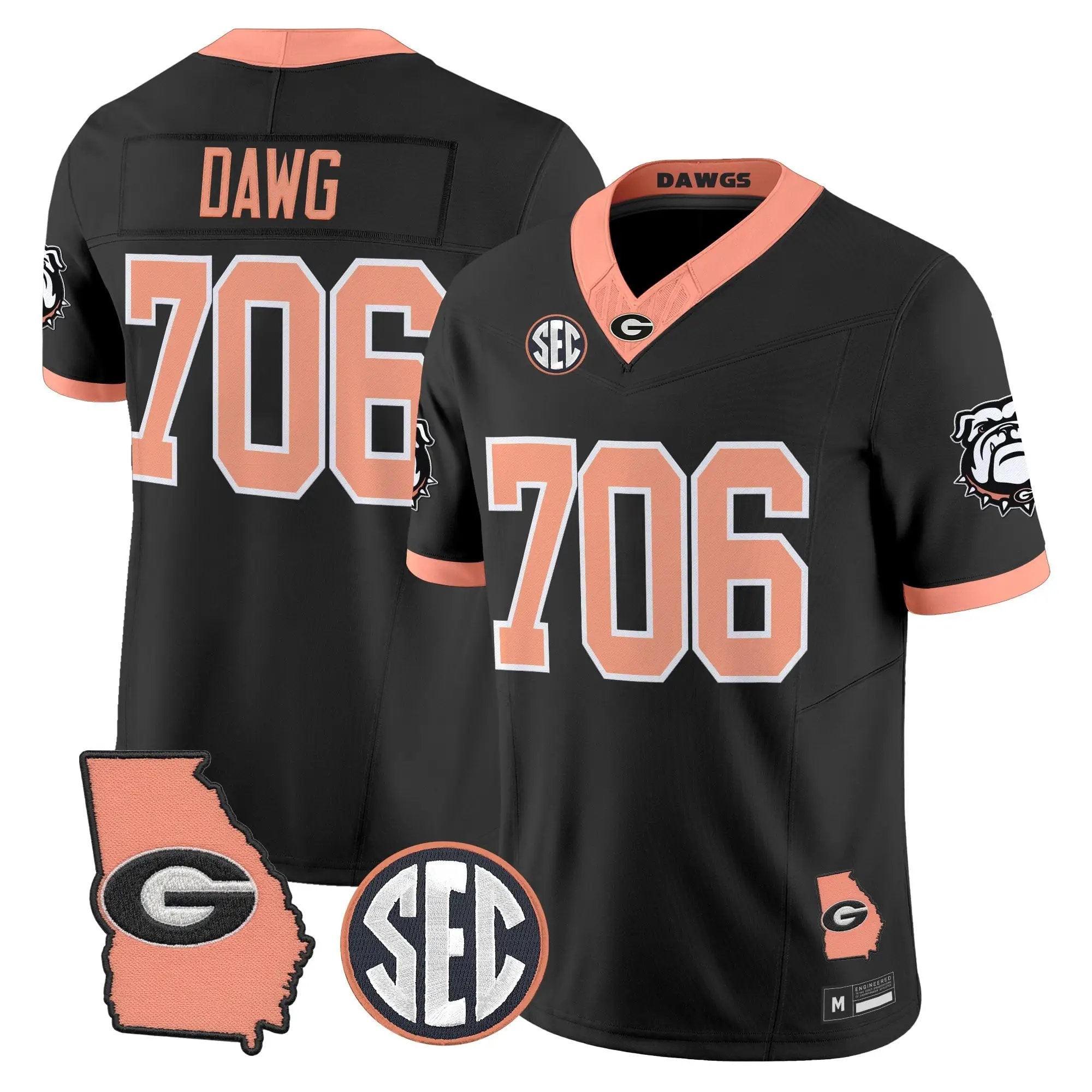 Georgia Bulldogs The Big Peach Vapor Limited Jersey - Stitched by Digigearus