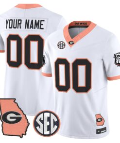 Georgia Bulldogs The Big Peach Vapor Limited Custom Jersey - Stitched by Digigearus