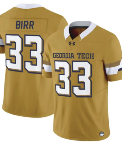 Aidan Birr Jersey #33 Georgia Tech Yellow Jackets 2026 Limited Stitched by My Store NCAA Football Jerseys
