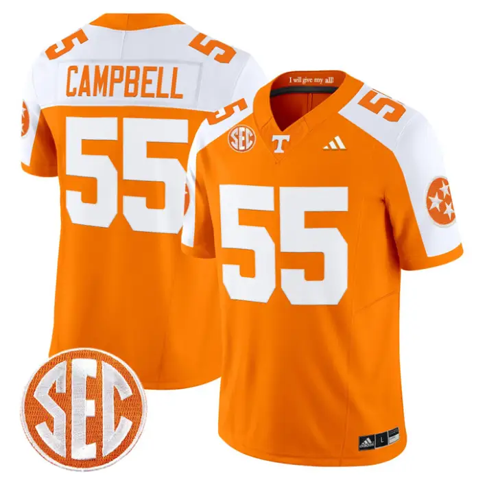 Amare Campbell Jersey #55 Tennessee Vols 2026 Vapor Limited Stitched by My Store NCAA Football Jerseys