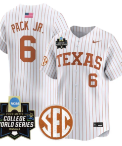 Anthony Pack Jr Jersey #6 Texas Longhorns 2026 World Series Vapor Stitched by My Store