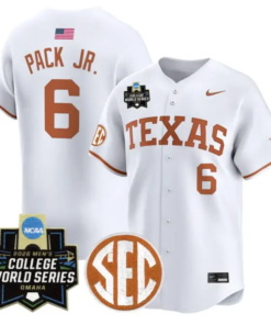 Anthony Pack Jr Jersey #6 Texas Longhorns 2026 World Series Vapor Stitched by My Store