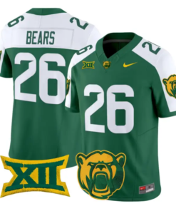 Bears Jersey #26 Baylor Bears 2026 Vapor Limited Stitched by My Store NCAA Football Jerseys