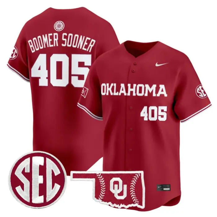 Boomer Sooner Jersey #405 Oklahoma Sooners Baseball 2026 Vapor Stitched by My Store