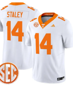 Braylon Staley Jersey #14 Tennessee Vols 2026 Vapor Limited Stitched by My Store NCAA Football Jerseys