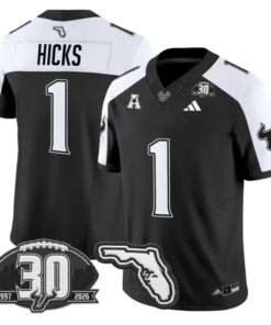 C.J. Hicks Jersey #1 South Florida Bulls 30th Patch Limited Stitched by My Store NCAA Football Jerseys