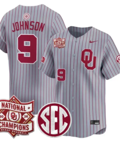 Camden Johnson Jersey #9 Oklahoma 2026 National Champions Patch Stitched by My Store