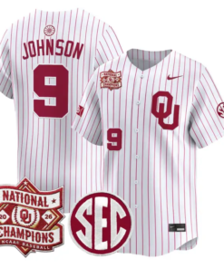 Camden Johnson Jersey #9 Oklahoma 2026 National Champions Patch Stitched by My Store