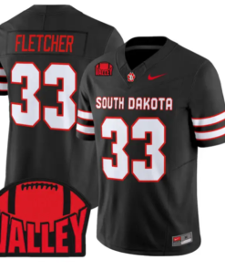 Carson Fletcher Jersey #33 South Dakota 2026 Vapor Limited Stitched by My Store NCAA Football Jerseys