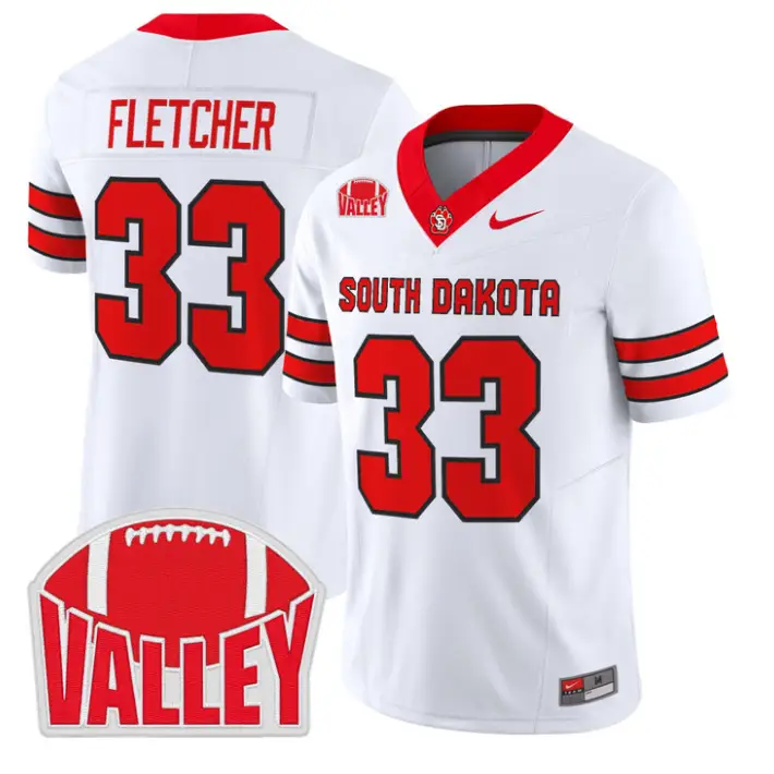 Carson Fletcher Jersey #33 South Dakota 2026 Vapor Limited Stitched by My Store NCAA Football Jerseys