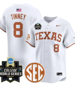 Carson Tinney Jersey #8 Texas Longhorns 2026 World Series Vapor Stitched by My Store