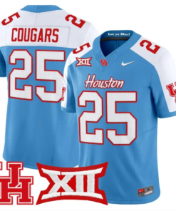 Cougars Jersey #25 Houston Cougars 2026 Vapor Limited Stitched by My Store NCAA Football Jerseys