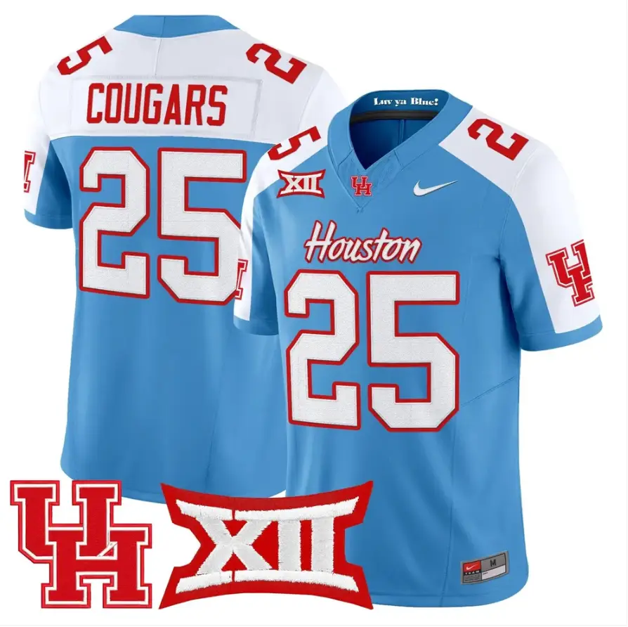 Cougars Jersey #25 Houston Cougars 2026 Vapor Limited Stitched by My Store NCAA Football Jerseys