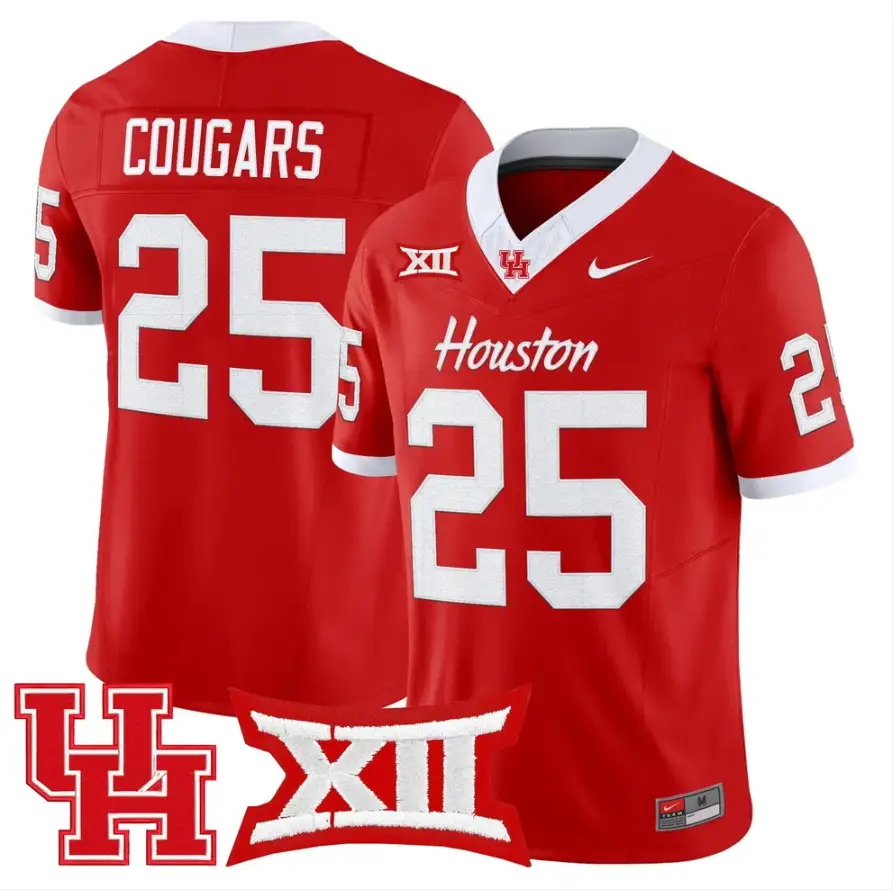 Cougars Jersey #25 Houston Cougars 2026 Vapor Limited Stitched by My Store NCAA Football Jerseys